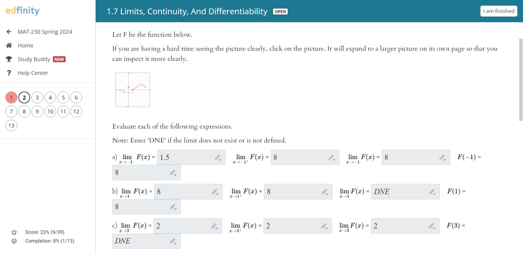 Edfinity Algebra Let F be the function below.If you are having a hard | Chegg.com