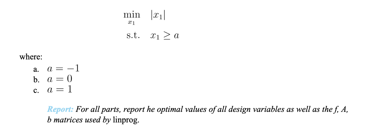 Solved Solve The Following Optimization As A Linear | Chegg.com