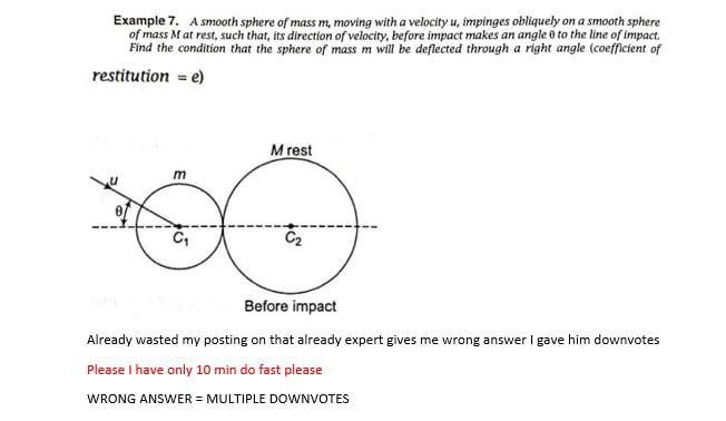 Solved Example 7. A Smooth Sphere Of Mass M, Moving With A | Chegg.com