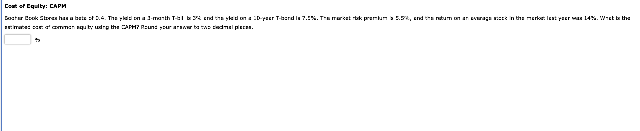 capm method of calculating cost of equity