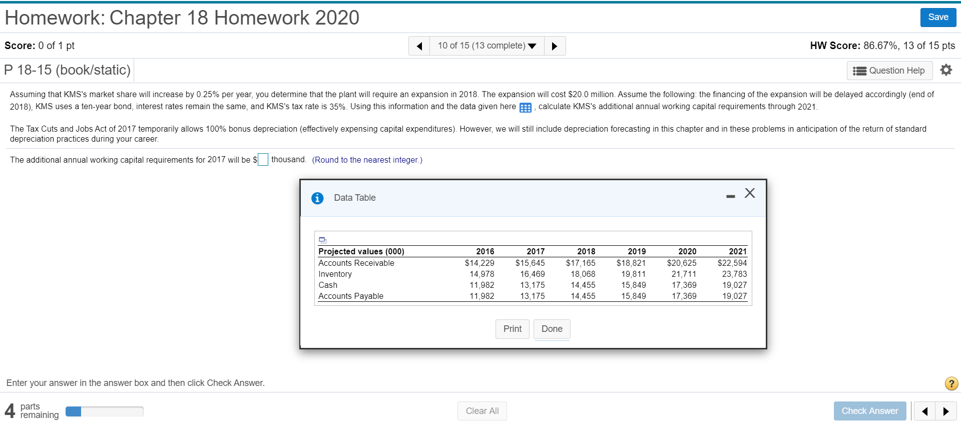 Solved Homework: Chapter 18 Homework 2020 Save Score: 0 of 1 | Chegg.com