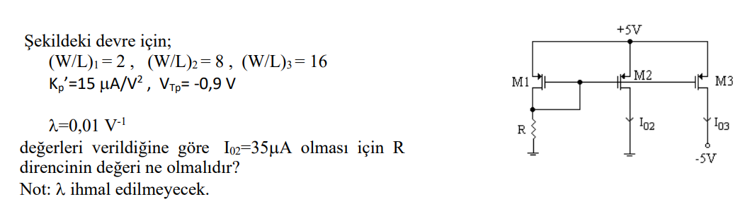 Solved For the circuit in the figure; (W/L)1 = 2 , (W/L)2 | Chegg.com