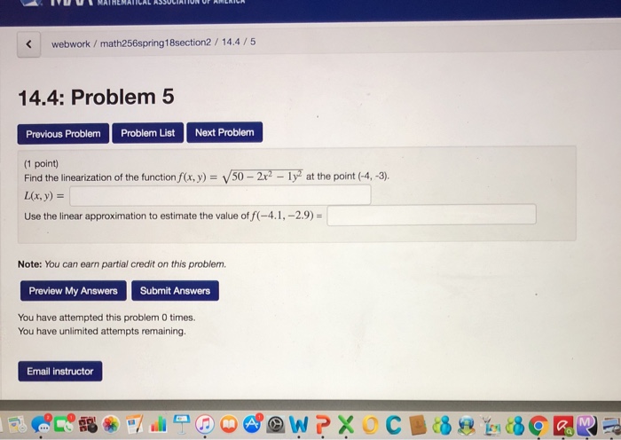 Solved webwork/math256spring18section2/ 14.4/5 14.4: Problem | Chegg.com