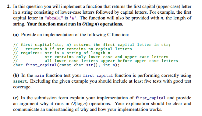 Solved 2. In this question you will implement a function | Chegg.com