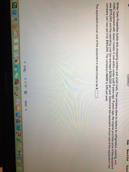 Solved White Oaks Properties builds strip shopping centers