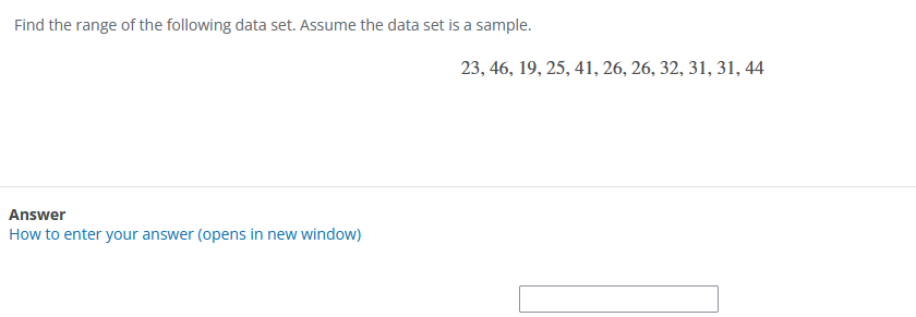find the range of the sample data set 16465