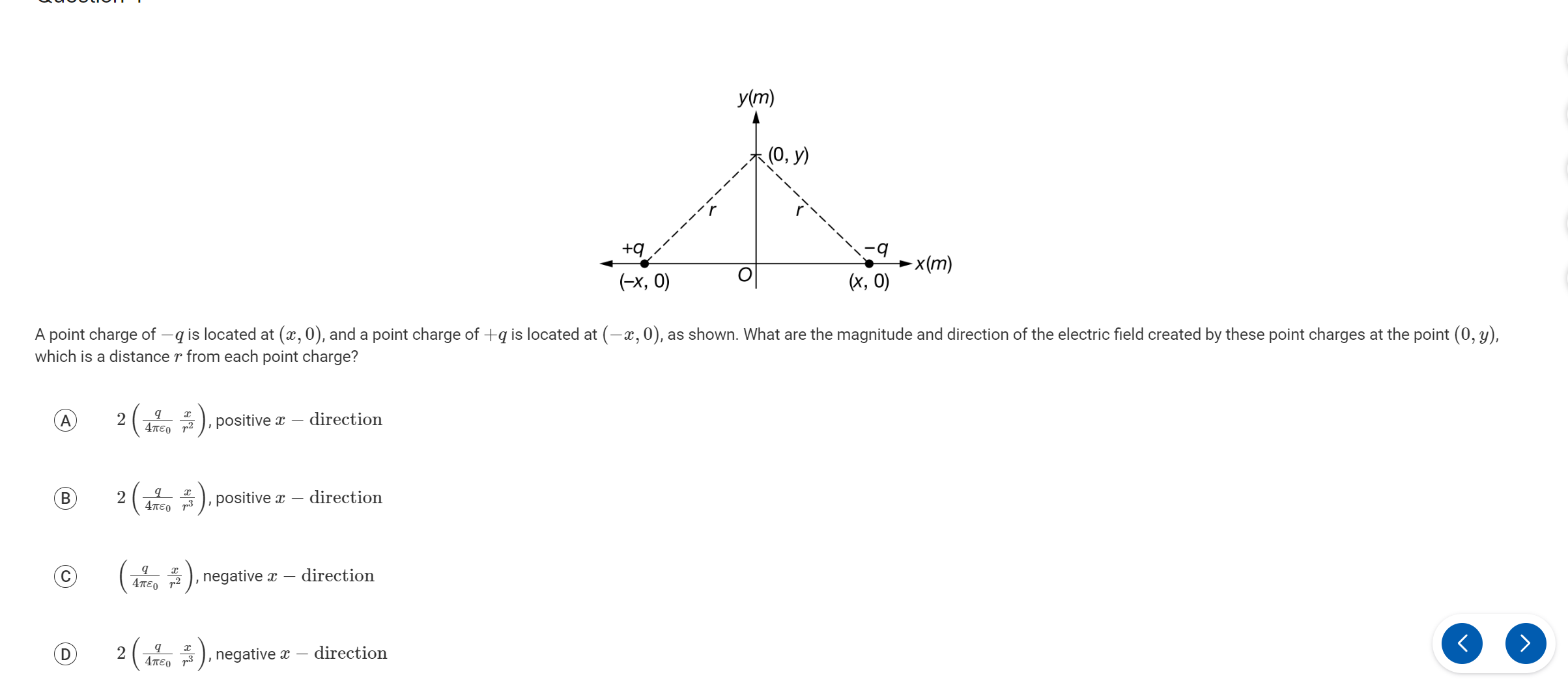 Solved which is a distance r from each point charge? (A) | Chegg.com