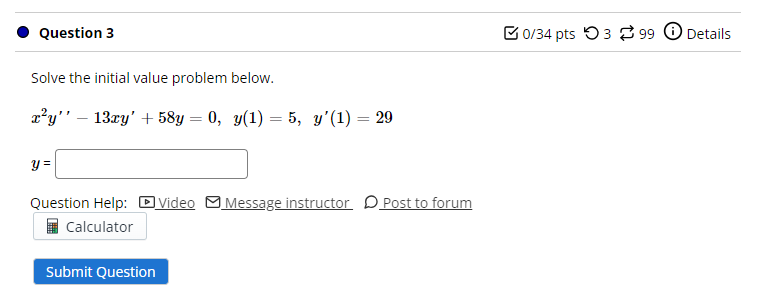 Solved Solve the initial value problem below. | Chegg.com