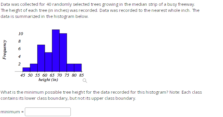 Solved Data was collected for 40 randomly selected trees | Chegg.com