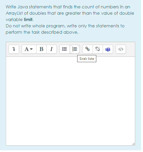 Solved Write Java statements that finds the count of numbers | Chegg.com
