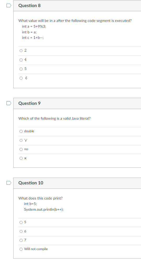 Solved What value will be in a after the following code | Chegg.com