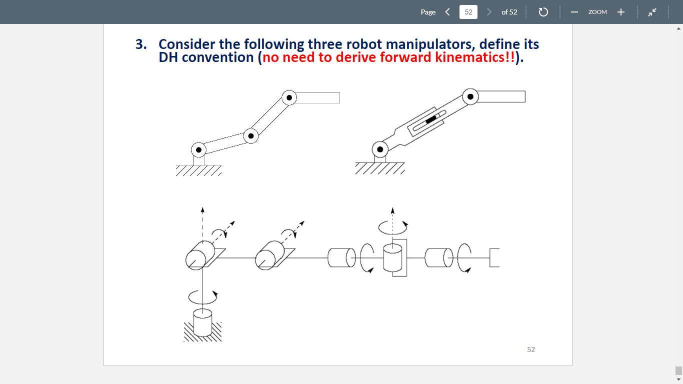 3. Consider the following three robot manipulators, | Chegg.com