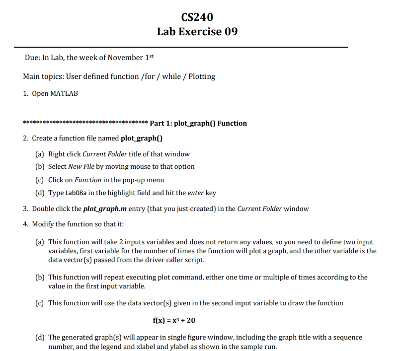 CS240 Lab Exercise 09 Due: In Lab, the week of | Chegg.com