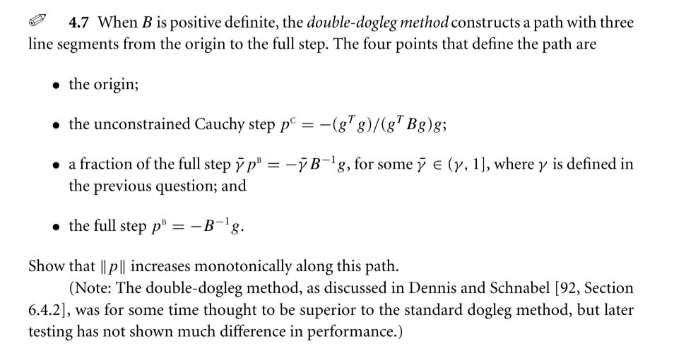 Solved 4.7 When B is positive definite, the double-dogleg | Chegg.com