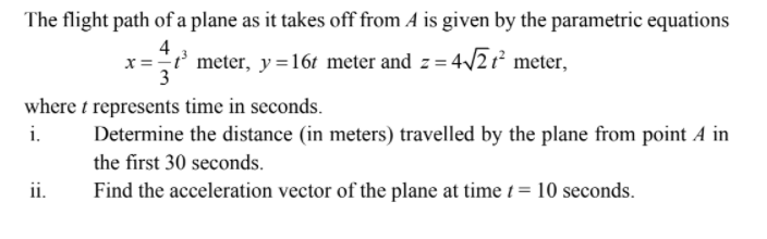 Solved The flight path of a plane as it takes off from A is | Chegg.com