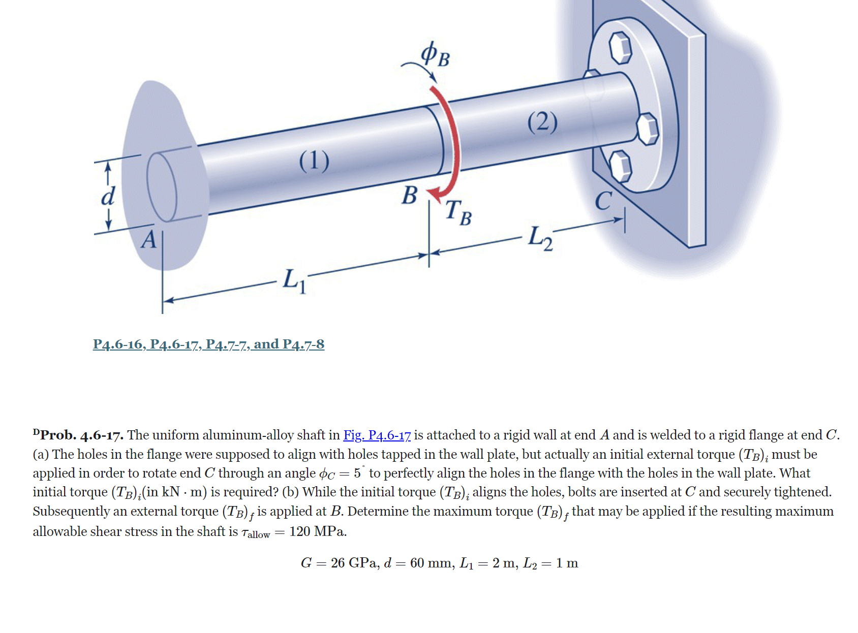 Solved (a) The holes in the flange were supposed to align | Chegg.com