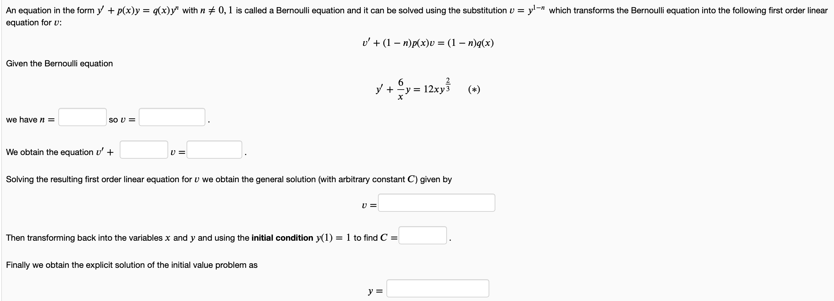 Solved An Equation In The Form Y P X Y 9 X Y With N