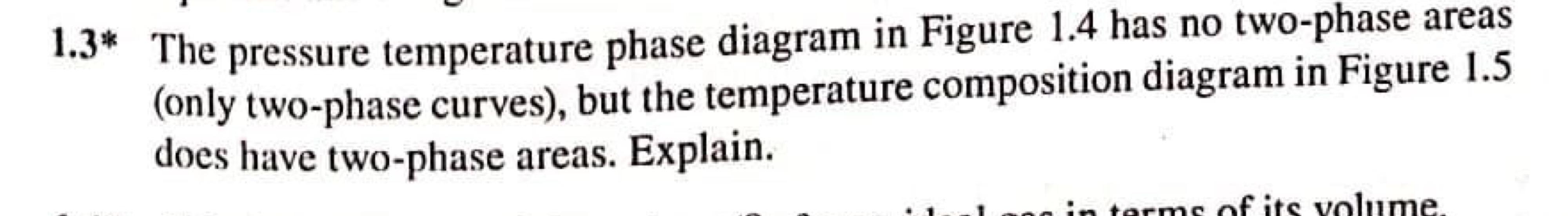 Solved 1.3* The pressure temperature phase diagram in Figure | Chegg.com