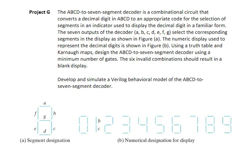 Solved The Abcd To Seven Segment Decoder Is A Combinational 9132