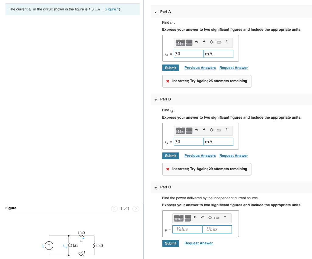 Solved The current ia in the circuit shown in the figure is | Chegg.com