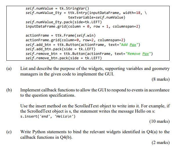 Question 4 Develop GUI for an application based on | Chegg.com