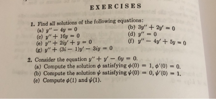 Solved EXERCISES 1. Find all solutions of the following | Chegg.com