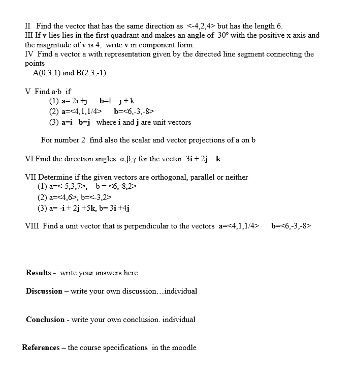 Solved Laboratory Experiment No._1 VECTORS DOT AND CROSS | Chegg.com