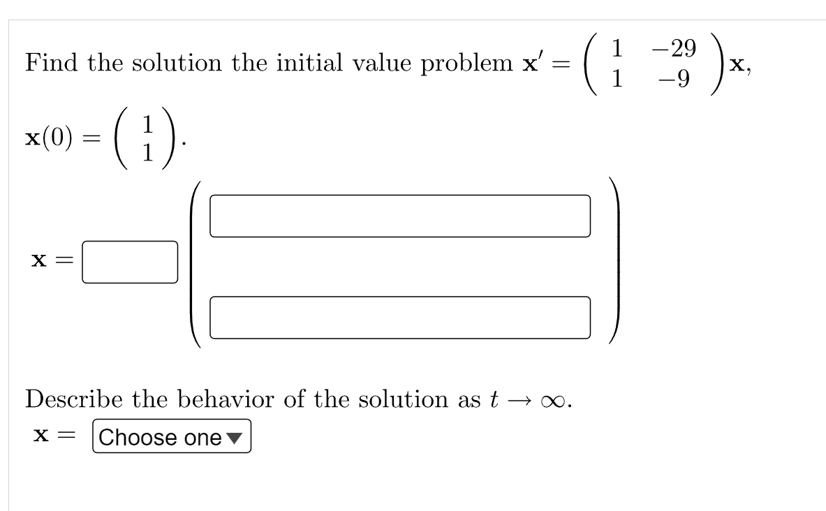 Solved Find the solution the initial value problem | Chegg.com