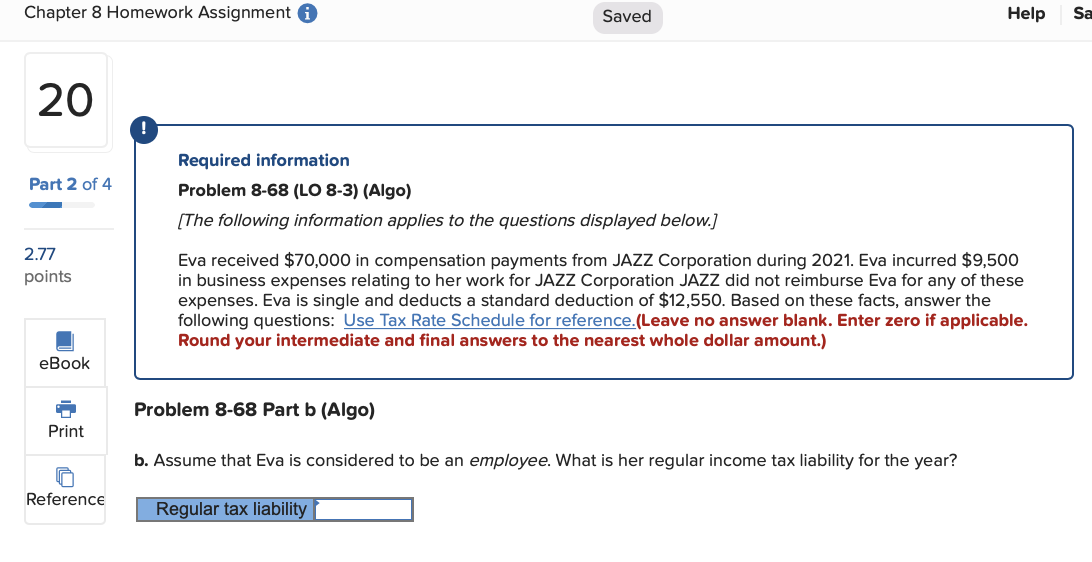 Solved Chapter 8 Homework Assignment i Saved Help Sa 19 Part | Chegg.com