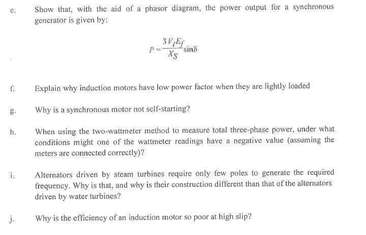 Solved Show that, with the aid of a phasor diagram, the | Chegg.com