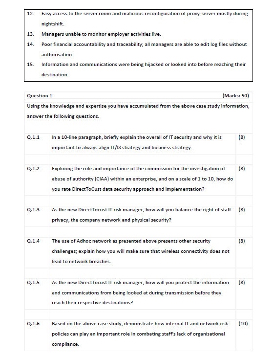 Solved Case study You have recently been appointed as the | Chegg.com