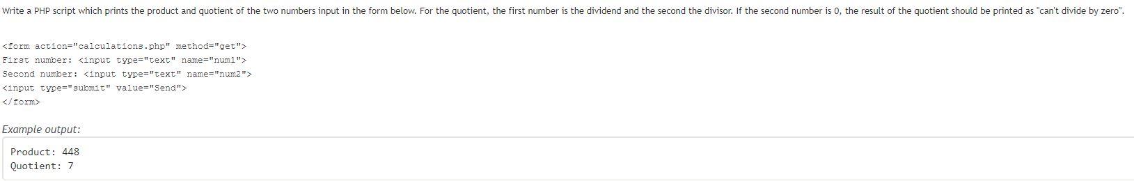 Solved Write a PHP script which prints the product and | Chegg.com