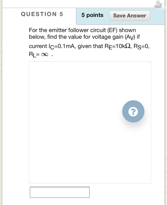 Solved QUESTION 5 5 points Save Answer For the emitter | Chegg.com