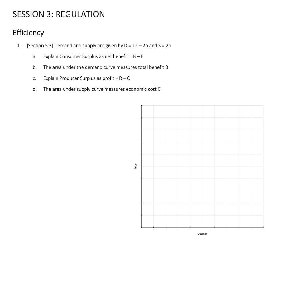Solved 1. [Section 5.3] Demand and supply are given by | Chegg.com