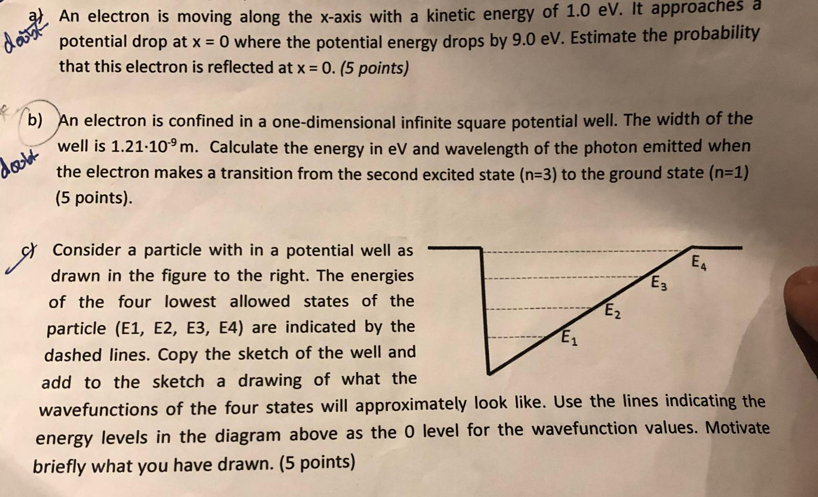Solved dost An electron is moving along the x-axis with a | Chegg.com