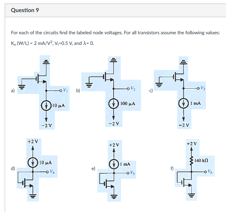 Solved Question 9For each of ﻿the circuits find the labeled | Chegg.com