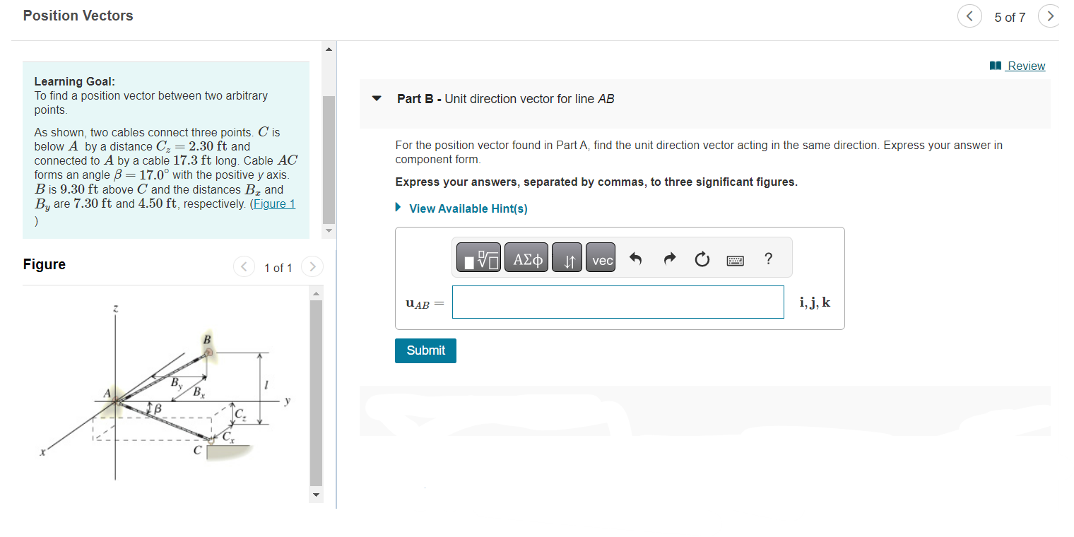 Solved Learning Goal: To find a position vector between two | Chegg.com