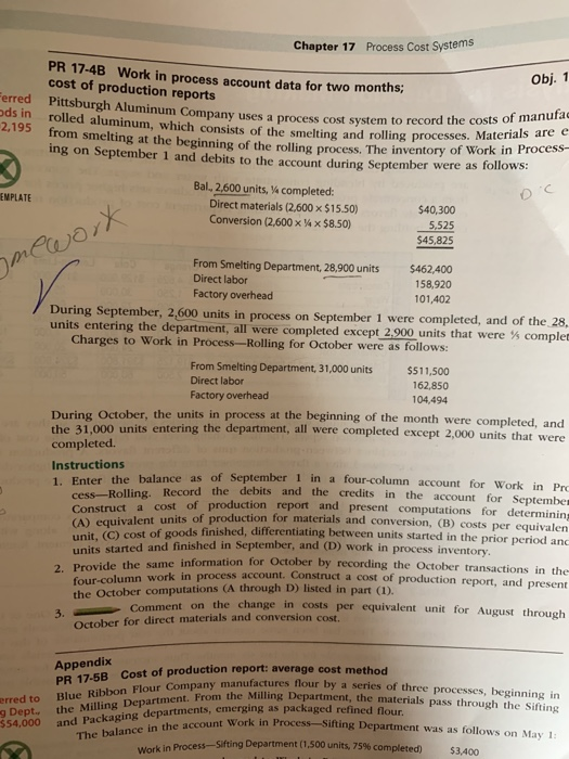 Solved Chapter 17 Process Cost Systems PR 174B Work in