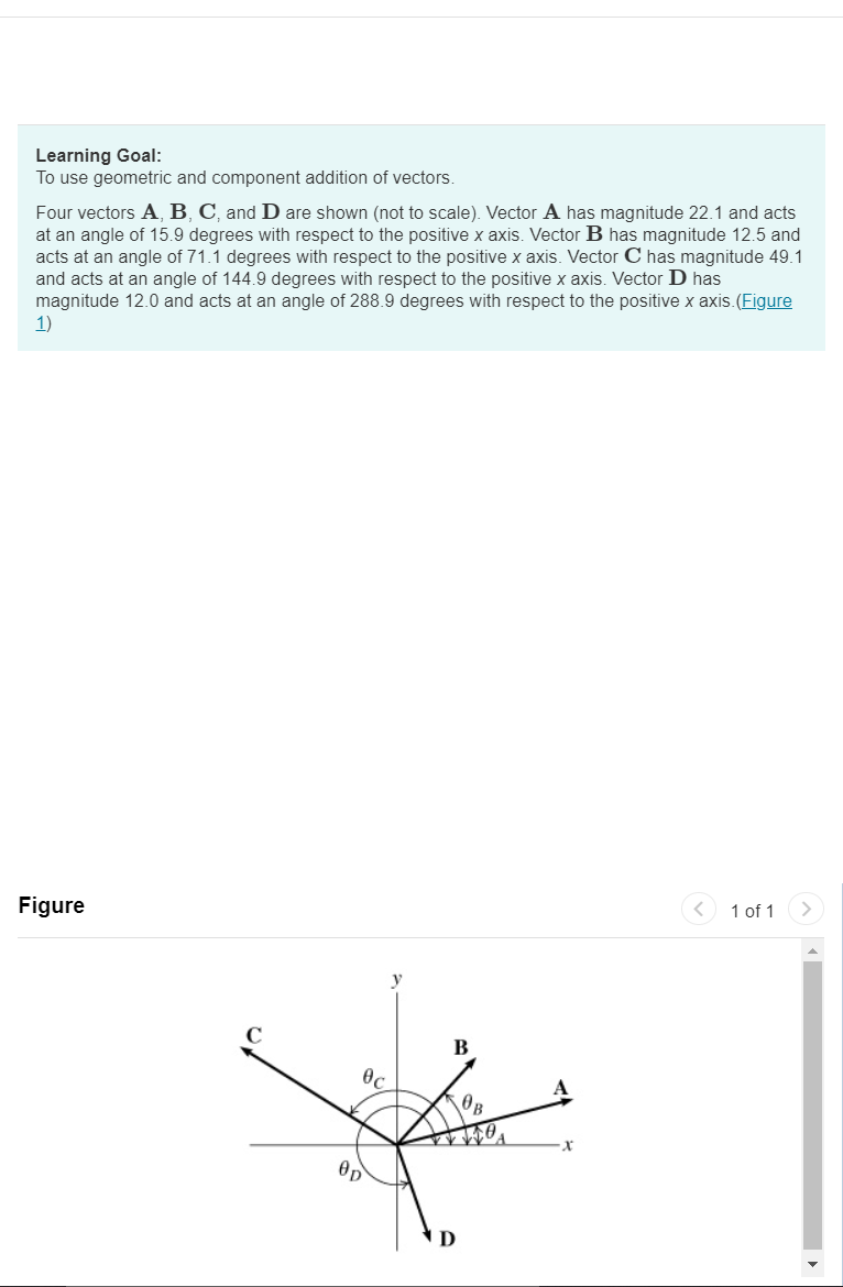 Solved Learning Goal: To use geometric and component | Chegg.com