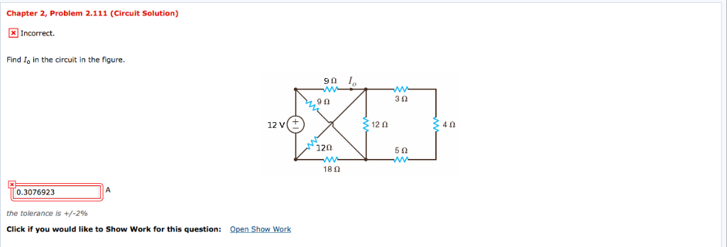 Solved Chapter 2, Problem 2.111 (Circuit Solution) | Chegg.com
