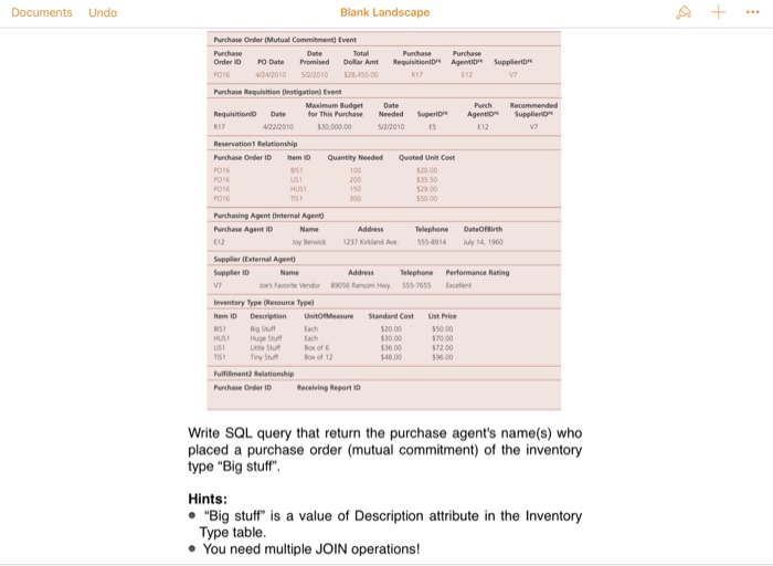 Solved Write SQL query that return the purchase agent's | Chegg.com