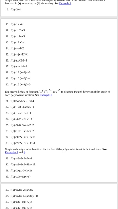 Solved Function Is (a) Increasing Or (b) Decreasing. See | Chegg.com