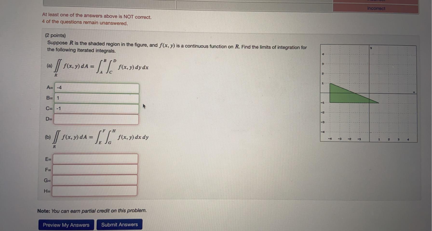 Solved incorrect At least one of the answers above is NOT | Chegg.com
