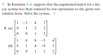 Solved In Exercises 34, suppose that the augmented matrix | Chegg.com