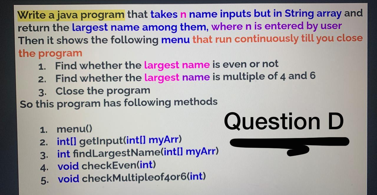 Solved Write a java program that takes n number inputs but | Chegg.com