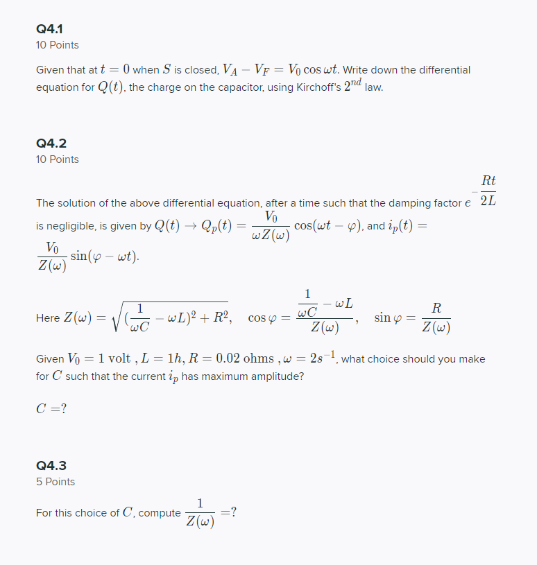 Solved Q4 Question 4 30 Points Please submit all work for | Chegg.com