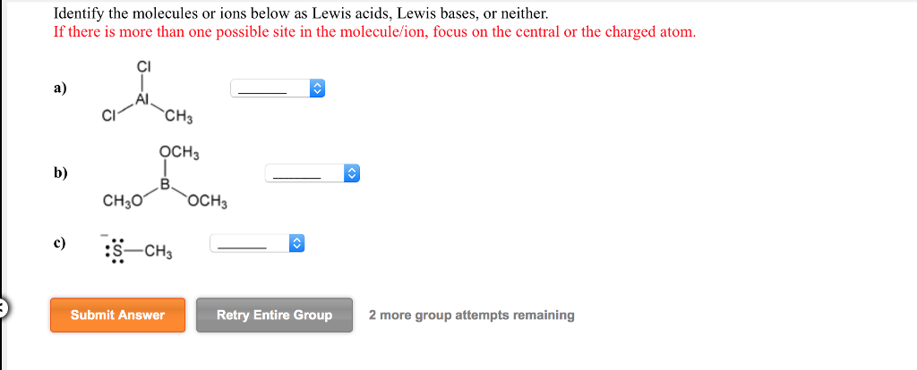 Solved Identify The Molecules Or Ions Below As Lewis Acids, | Chegg.com