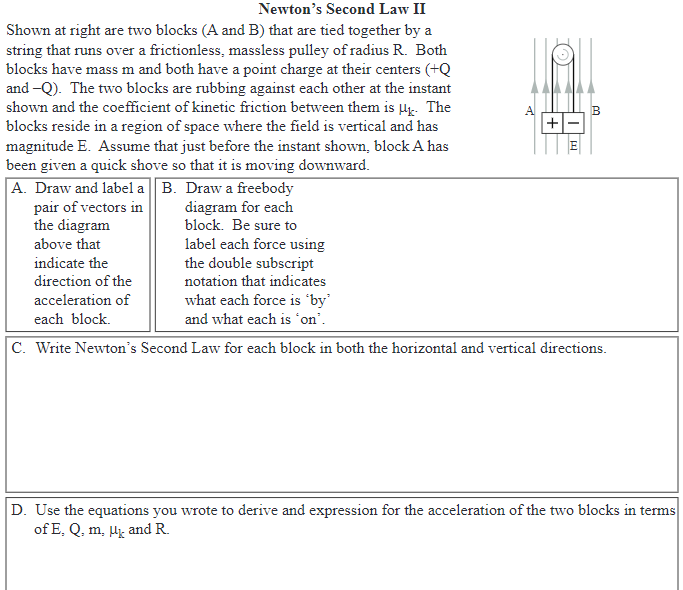 Solved B + Newton's Second Law II Shown At Right Are Two | Chegg.com