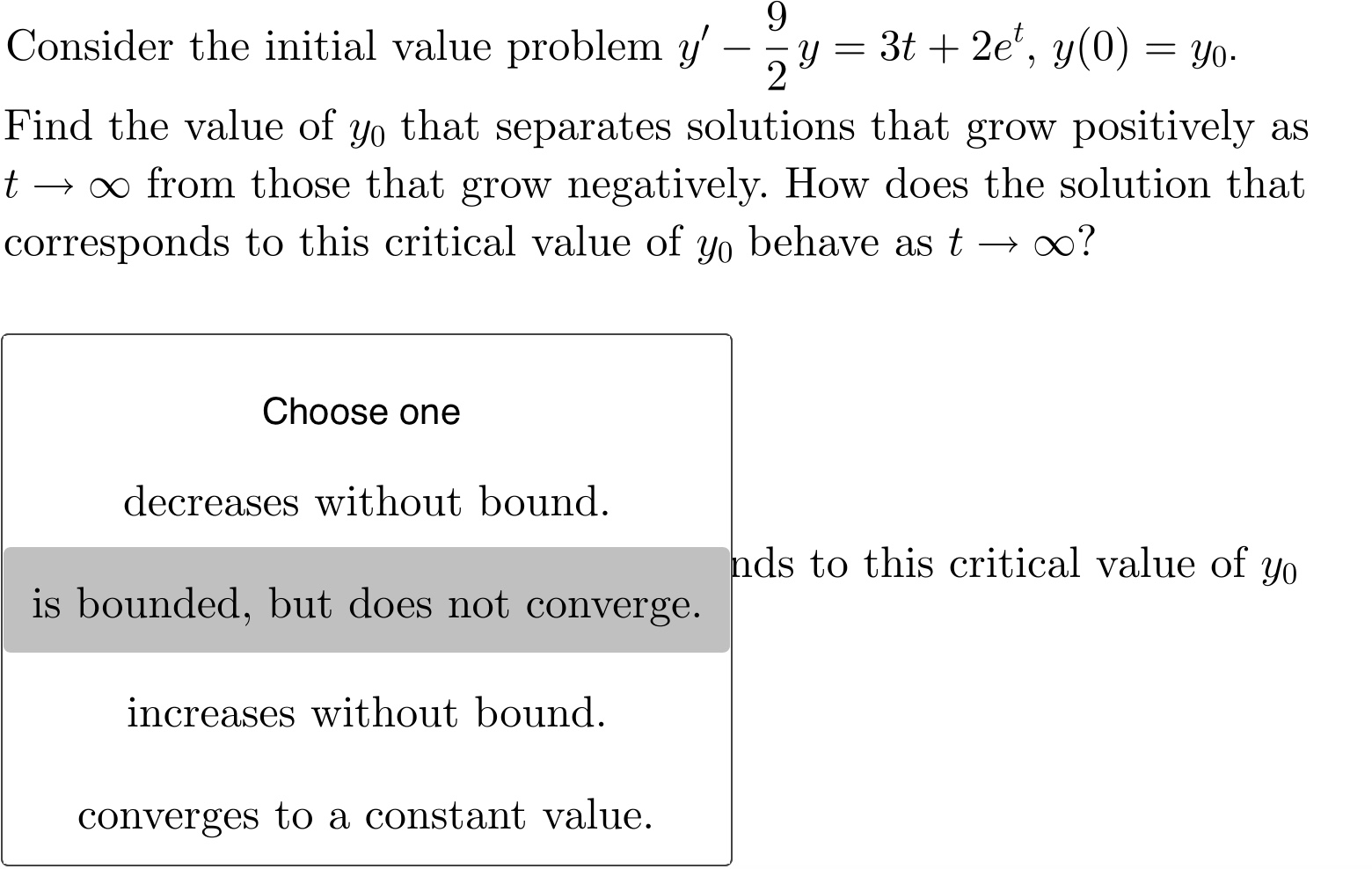 Solved Consider the initial value problem | Chegg.com