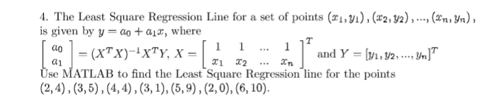 Solved 4. The Least Square Regression Line for a set of | Chegg.com